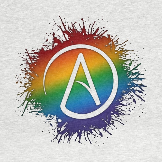 Rainbow Atheist Symbol by LiveLoudGraphics
